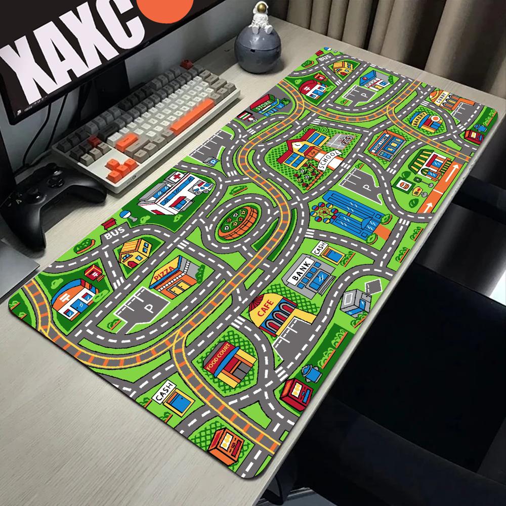 Desk Setup Gear - Alas Mouse kartun jalanan kota Aksesori