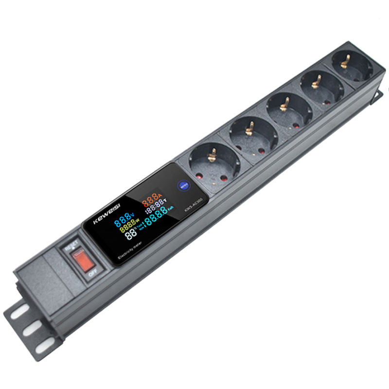 Power Strip Flat - Strip Daya PDU dengan Sakelar Ampermeter