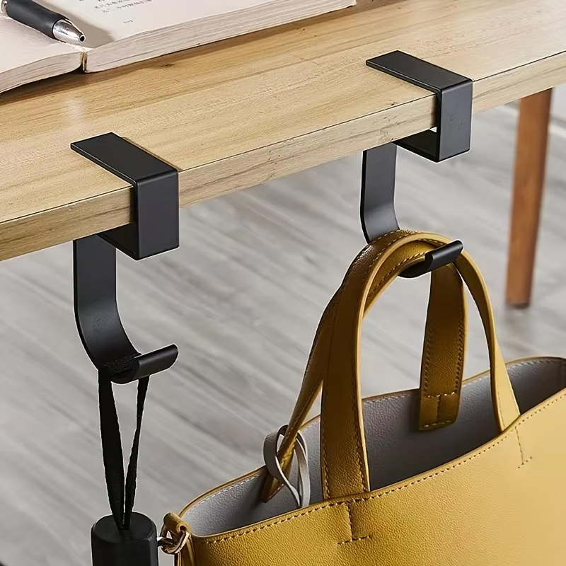 Desk Setup Black And White - Gantungan Meja Organizer Desain Anti-Selip Hitam