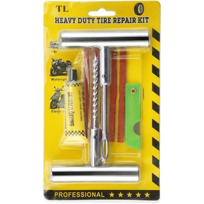 Power Strip Flat - 1Set Kit Perbaikan Ban dengan Colokan