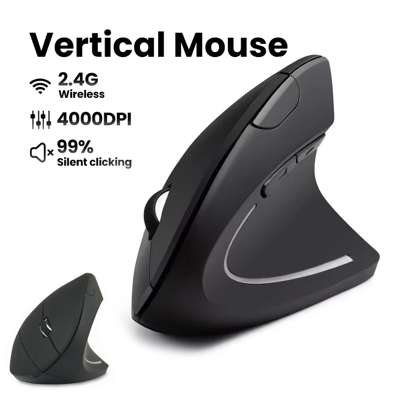 Desk Setup Gaming And Work - Mouse Nirkabel Ergonomis 1600 DPI RGB