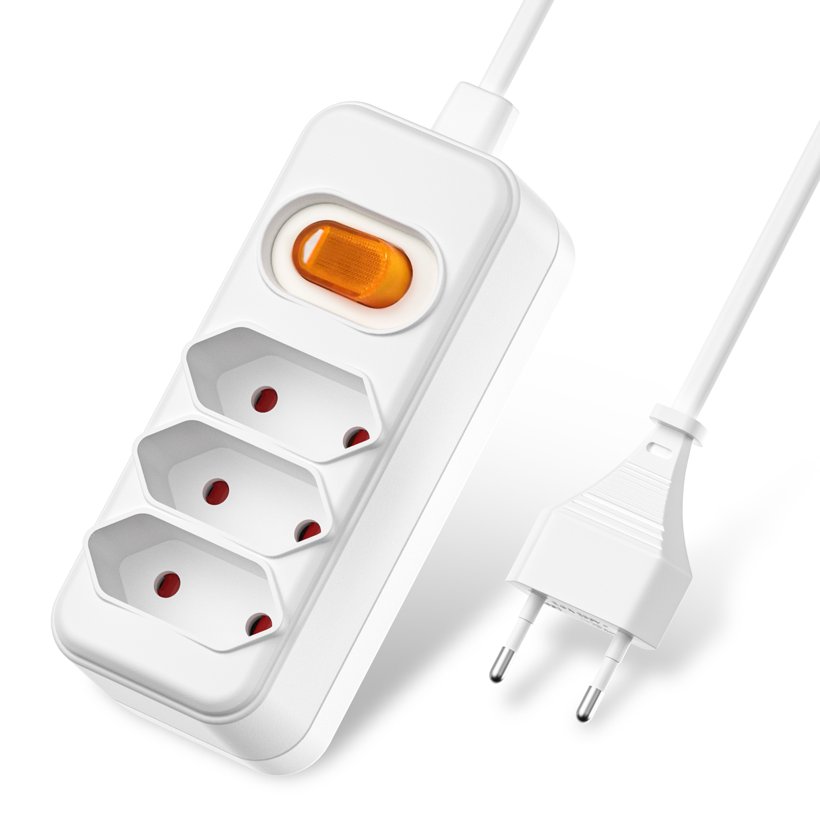 Power Strip Flat - Eropa EU 2 cabang soket daya