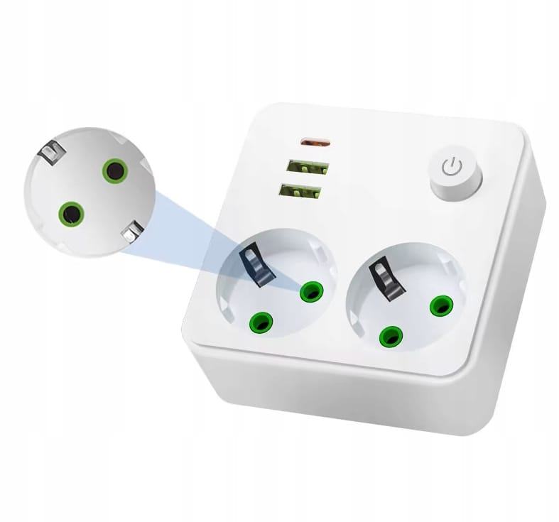 Power Strip Flat - Stop Kontak Dinding Charger EU Plug