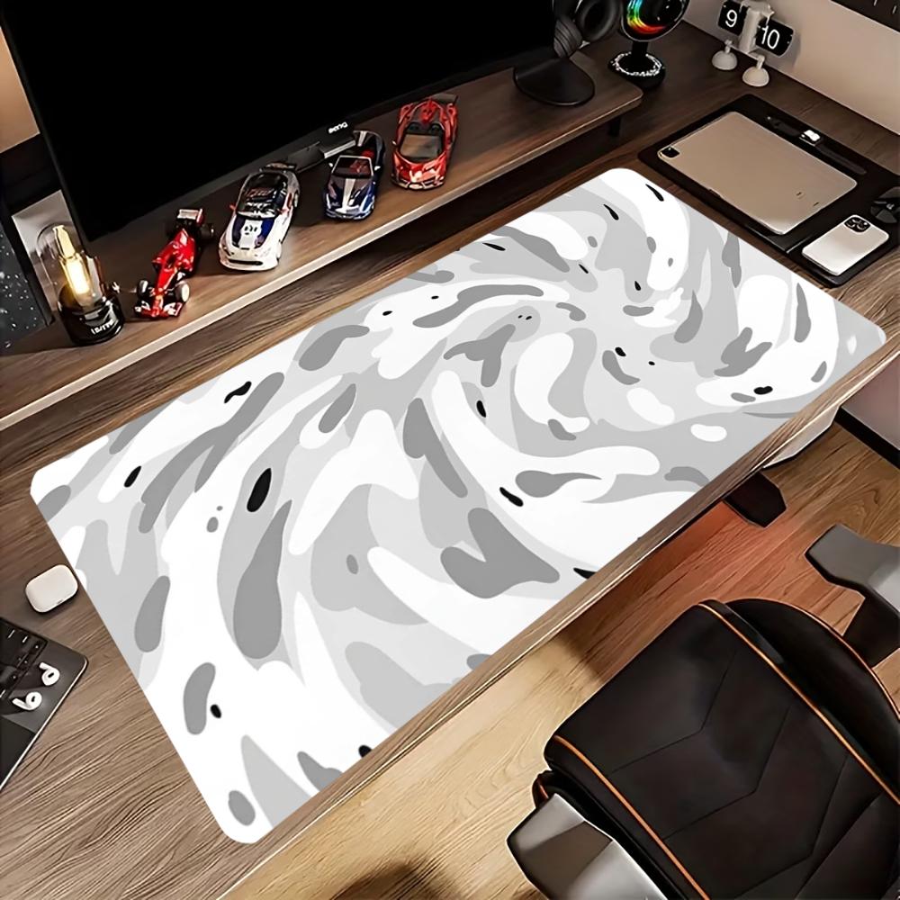 Alas Meja Abu-abu Putih dengan - Desk Setup Gaming And Work ulasan dan harga