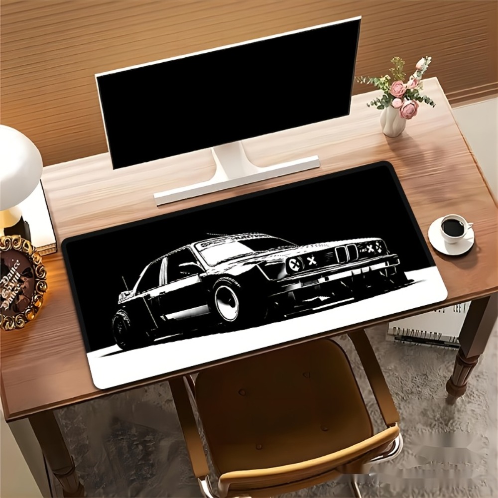 Alas Mouse Gaming Mobil Besar  - Desk Setup Black And White ulasan dan harga