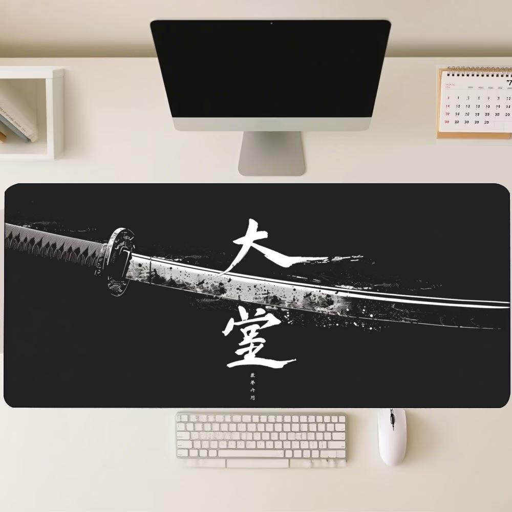 Alas Meja dengan Cetakan Pedan - Desk Setup Gaming And Work ulasan dan harga