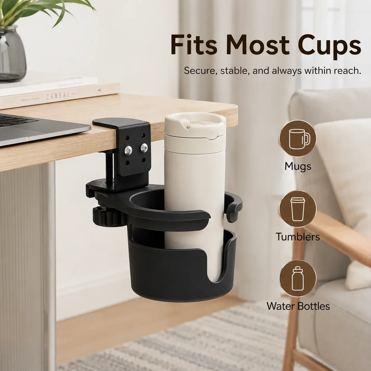 Penjepit Tempat Gelas Putar He - Desk Setup Tips ulasan dan harga