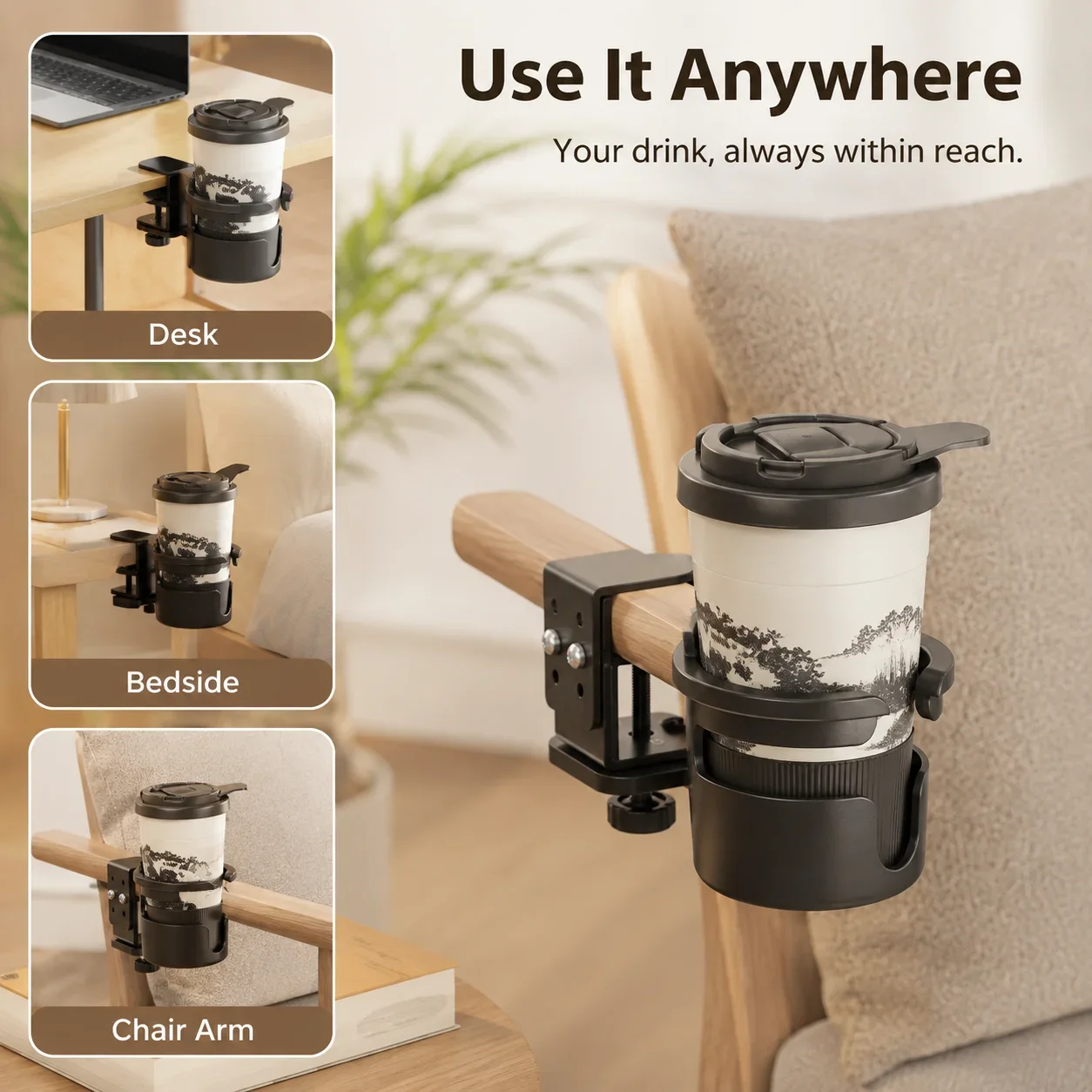 Penjepit Tempat Gelas Putar He - Desk Setup Tips ulasan dan harga