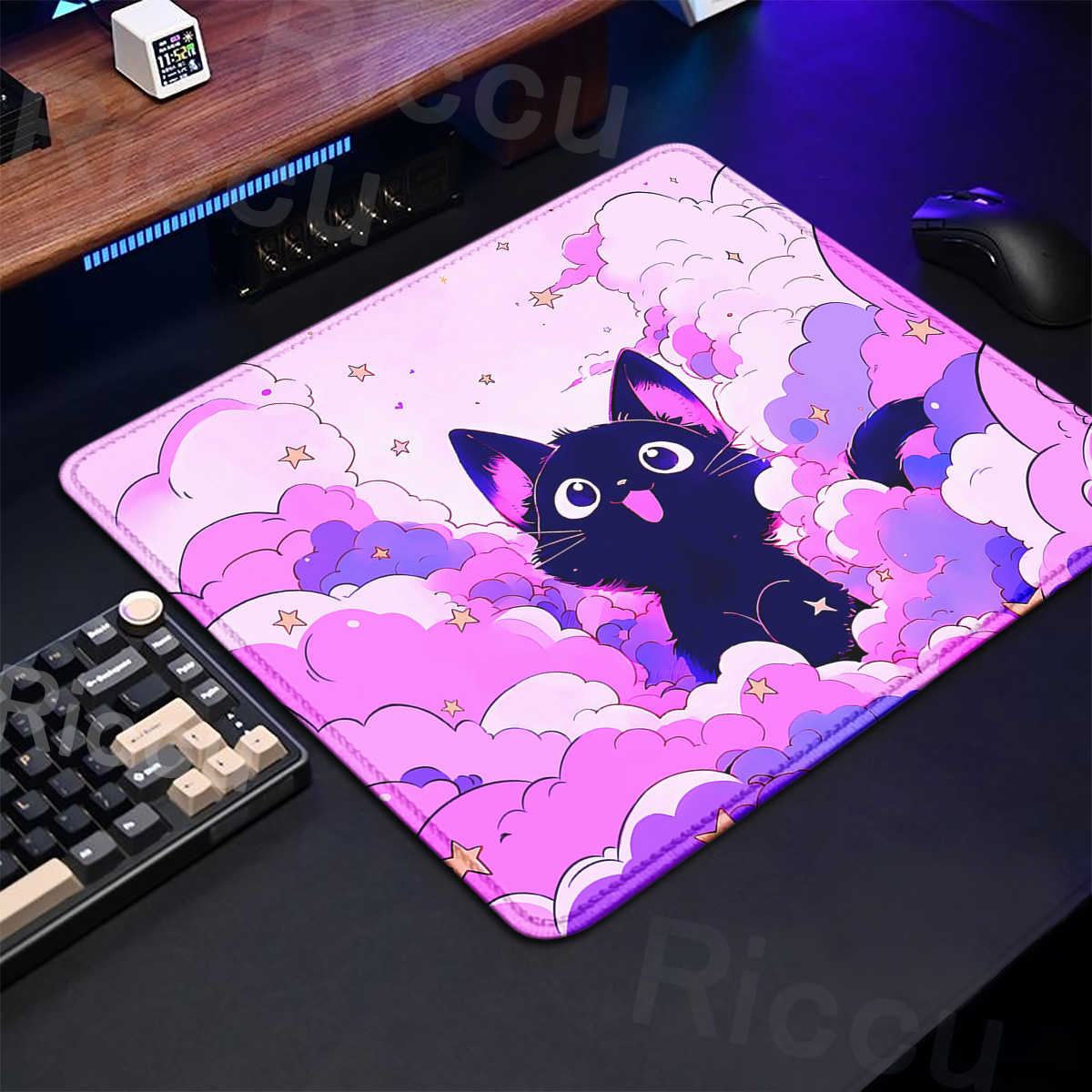 Mousepad kucing hitam Lucu 18x - Korean Desk Setup ulasan dan harga