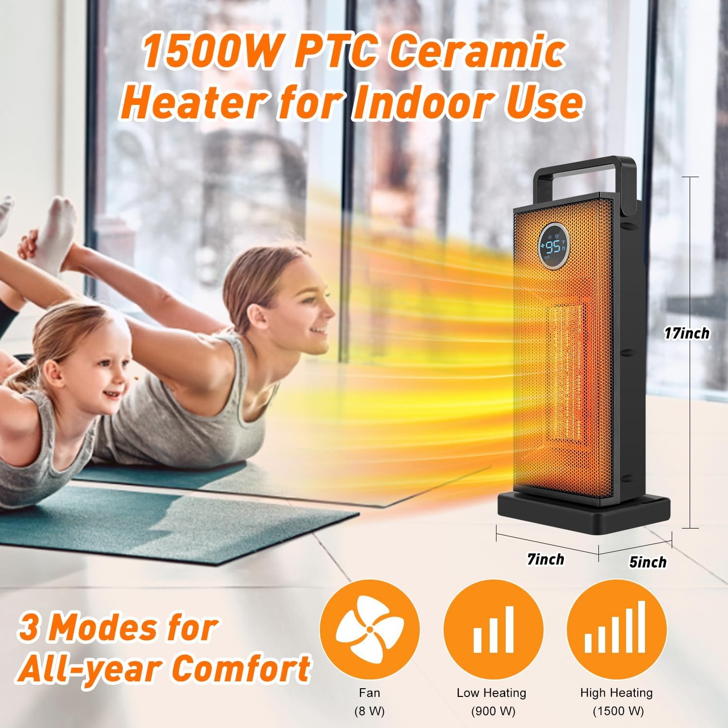 Pemanas ruangan 1500W pemanas  - Desk Setup Gear ulasan dan harga