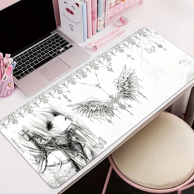 Alas Mouse Kulit Hitam Putih E - Desk Setup Cozy ulasan dan harga